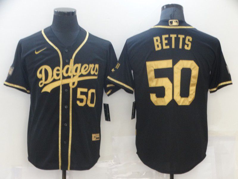 Men Los Angeles Dodgers #50 Betts Black Game Nike MLB Jerseys->chicago cubs->MLB Jersey